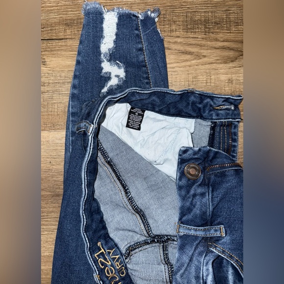 🌼 RUE 21 Curvy High-Rise ankle Jeggings Ripped Dark Blue Skinny Jeans. Size 16.🌼 - Picture 5 of 5